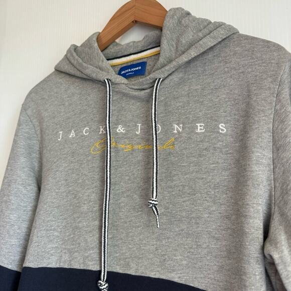 Jack&Jones Originals baby and grey hoodie hooded sweatshirt size medium - Picture 4 of 11